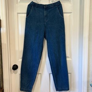 Vintage Classic High-Waist Denim Jeans - Deep Blue